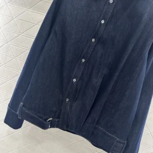 Loewe Women Draped Shirt in Denim-S359Y1DX19