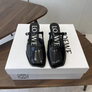 Loewe Women Onda Mule In Brushed Calfskin-Black IDLOND379X05
