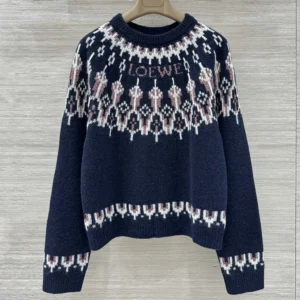 Loewe Women Sweater in Wool Blend-Navy S359Y14KIB