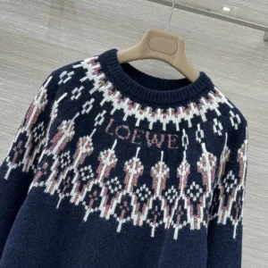 Loewe Women Sweater in Wool Blend-Navy S359Y14KIB