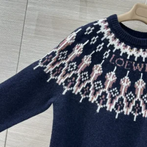 Loewe Women Sweater in Wool Blend-Navy S359Y14KIB