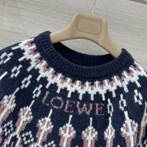 Loewe Women Sweater in Wool Blend-Navy S359Y14KIB