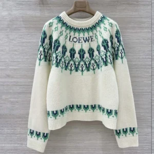 Loewe Women Sweater in Wool Blend-White S359Y14KIB