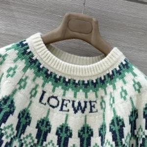 Loewe Women Sweater in Wool Blend-White S359Y14KIB