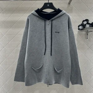 Miu Miu Wome Cashmere Cardigan Hoodie MMF00T