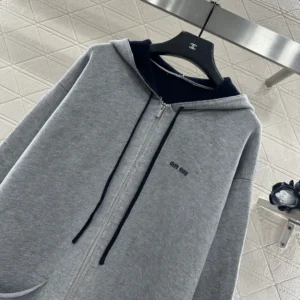 Miu Miu Wome Cashmere Cardigan Hoodie MMF00T
