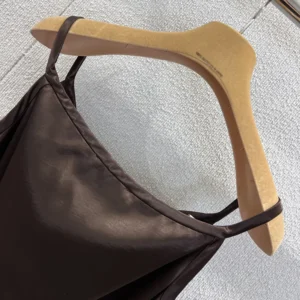 Miu Miu Wome Long Satin Dress-Brown MF606415ZCF0324