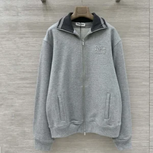 Miu Miu Wome Zippered Cotton Fleece Jacket MJLA1618ZXF0031