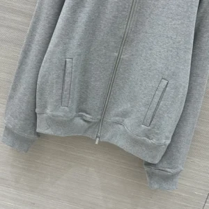 Miu Miu Wome Zippered Cotton Fleece Jacket MJLA1618ZXF0031