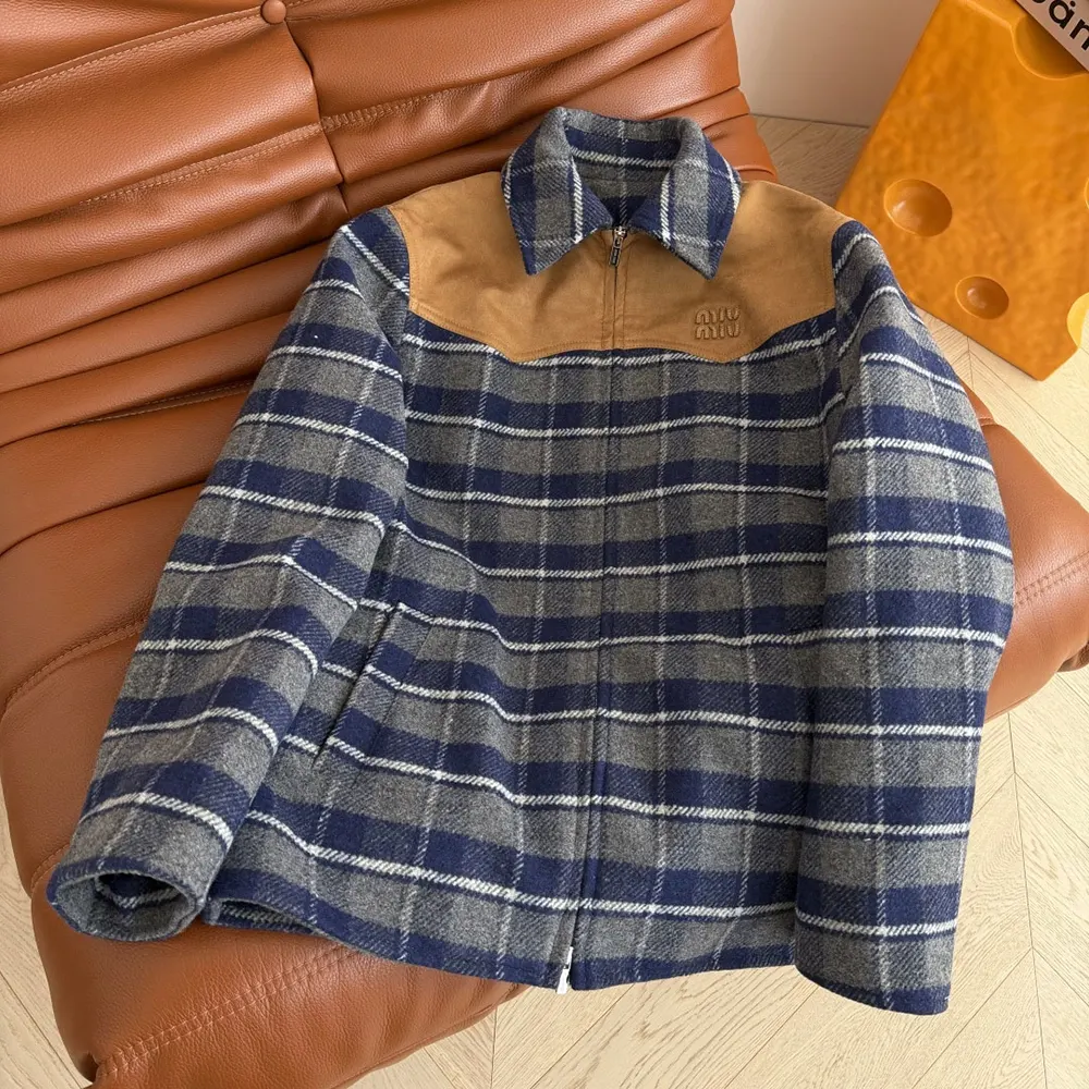Miu Miu Women Checked Blouson Jacket ML139518JJF0GBN