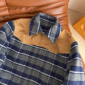 Miu Miu Women Checked Blouson Jacket ML139518JJF0GBN
