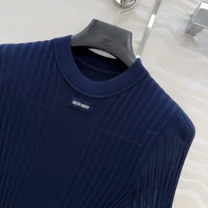 Miu Miu Women Ribbed Knit Wool Sweater MML02L18TW