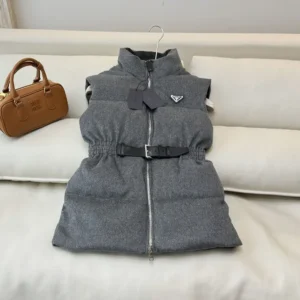 Prada Men Loden Down Vest-Grey 29S131C2OF0480
