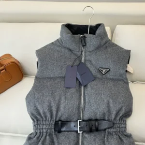 Prada Men Loden Down Vest-Grey 29S131C2OF0480