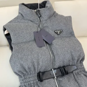 Prada Men Loden Down Vest-Grey 29S131C2OF0480
