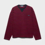 Prada Men Long-Sleeved Striped Jersey T-Shirt 3468918V8