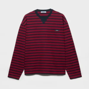 Prada Men Long-Sleeved Striped Jersey T-Shirt 3468918V8