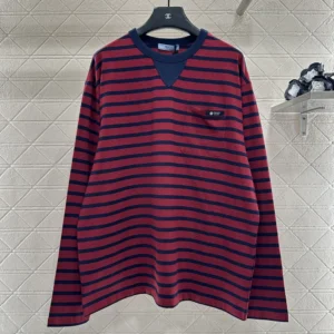 Prada Men Long-Sleeved Striped Jersey T-Shirt 3468918V8