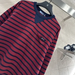 Prada Men Long-Sleeved Striped Jersey T-Shirt 3468918V8