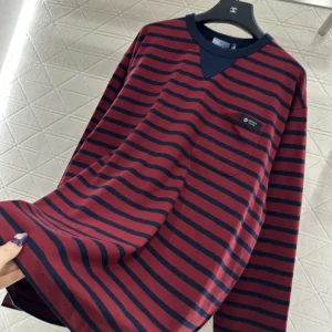 Prada Men Long-Sleeved Striped Jersey T-Shirt 3468918V8Prada Men Long-Sleeved Striped Jersey T-Shirt 3468918V8