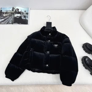 Prada Men Velvet Down Jacket-Black 29180518H4