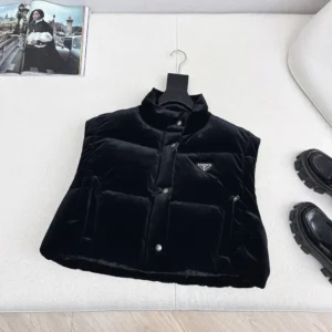 Prada Men Velvet Down Jacket-Black 29180518H4