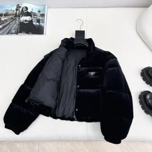 Prada Men Velvet Down Jacket-Black 29180518H4