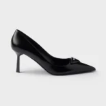 Prada Women Brushed Leather Pumps-Black 1I928M055F0002