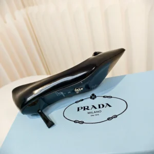Prada Women Brushed Leather Pumps-Black 1I928M055F0002
