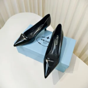 Prada Women Brushed Leather Pumps-Black 1I928M055F0002
