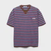 Prada Women Oversized Striped Jersey T-Shirt 3575B18V8F04Y5