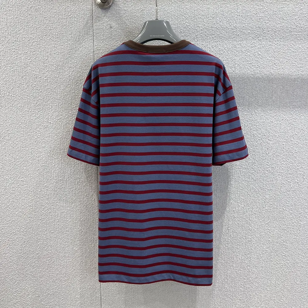 Prada Men Oversized Striped Jersey T-Shirt 3575B18V8F04Y5 3 Prada Women Oversized Striped Jersey T-Shirt 3575B18V8F04Y5