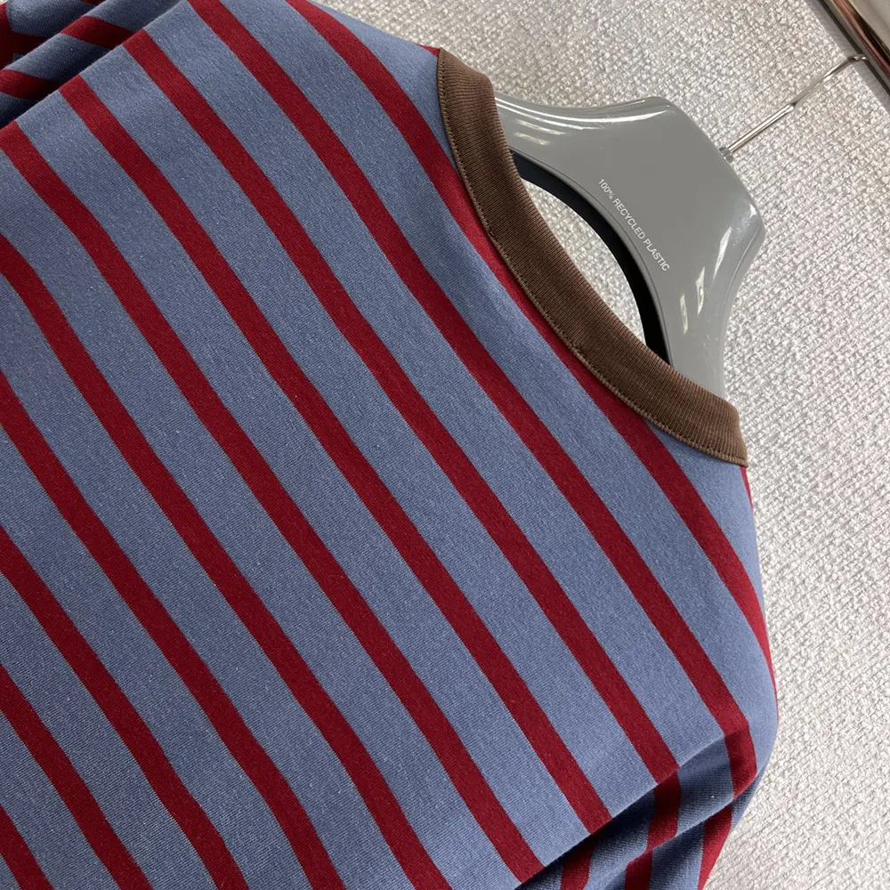 Prada Men Oversized Striped Jersey T-Shirt 3575B18V8F04Y5 5 Prada Women Oversized Striped Jersey T-Shirt 3575B18V8F04Y5