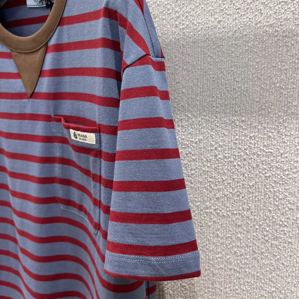 Prada Men Oversized Striped Jersey T-Shirt 3575B18V8F04Y5 6 Prada Women Oversized Striped Jersey T-Shirt 3575B18V8F04Y5