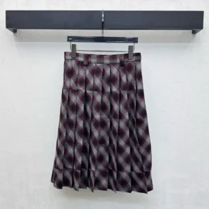 Prada Women Tartan Patchwork Midi Skirt MG25971804