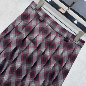 Prada Women Tartan Patchwork Midi Skirt MG25971804