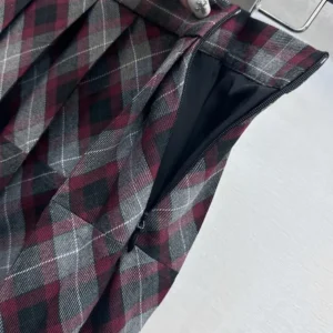 Prada Women Tartan Patchwork Midi Skirt MG25971804