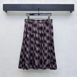 Prada Women Tartan Patchwork Midi Skirt MG25971804