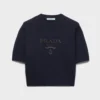 Prada Women Wool And Cashmere Crew-Neck Sweater-Black P24Z1U13LY