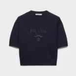 Prada Women Wool And Cashmere Crew-Neck Sweater-Black P24Z1U13LY