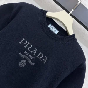 Prada Women Wool And Cashmere Crew-Neck Sweater-Black P24Z1U13LY