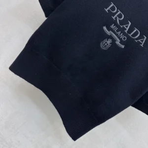 Prada Women Wool And Cashmere Crew-Neck Sweater-Black P24Z1U13LY