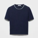 Prada Women Wool And Cashmere Crew-Neck Sweater-Navy P24V2B18M6
