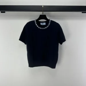 Prada Women Wool And Cashmere Crew-Neck Sweater-Navy P24V2B18M6
