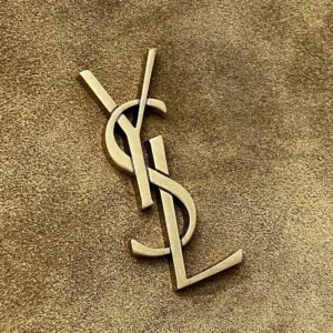 Saint Laurent YSL Women Cassandre Xxl Pouch On Chain In Suede-Brown