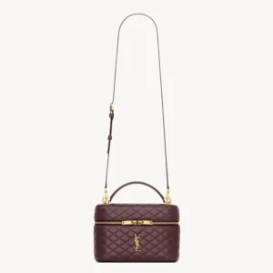 Saint Laurent YSL Women Gaby Large Vanity Bag In Lambskin-Maroon 8515721E