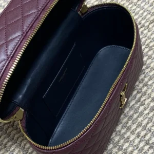 Saint Laurent YSL Women Gaby Large Vanity Bag In Lambskin-Maroon 8515721E