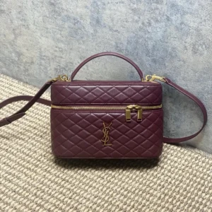 Saint Laurent YSL Women Gaby Large Vanity Bag In Lambskin-Maroon 8515721E