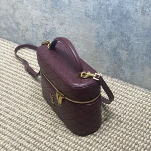 Saint Laurent YSL Women Gaby Large Vanity Bag In Lambskin-Maroon 8515721E