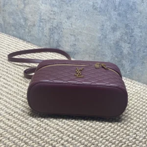 Saint Laurent YSL Women Gaby Large Vanity Bag In Lambskin-Maroon 8515721E
